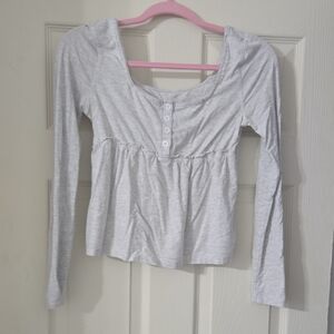 Light Gray Long Sleeve Top